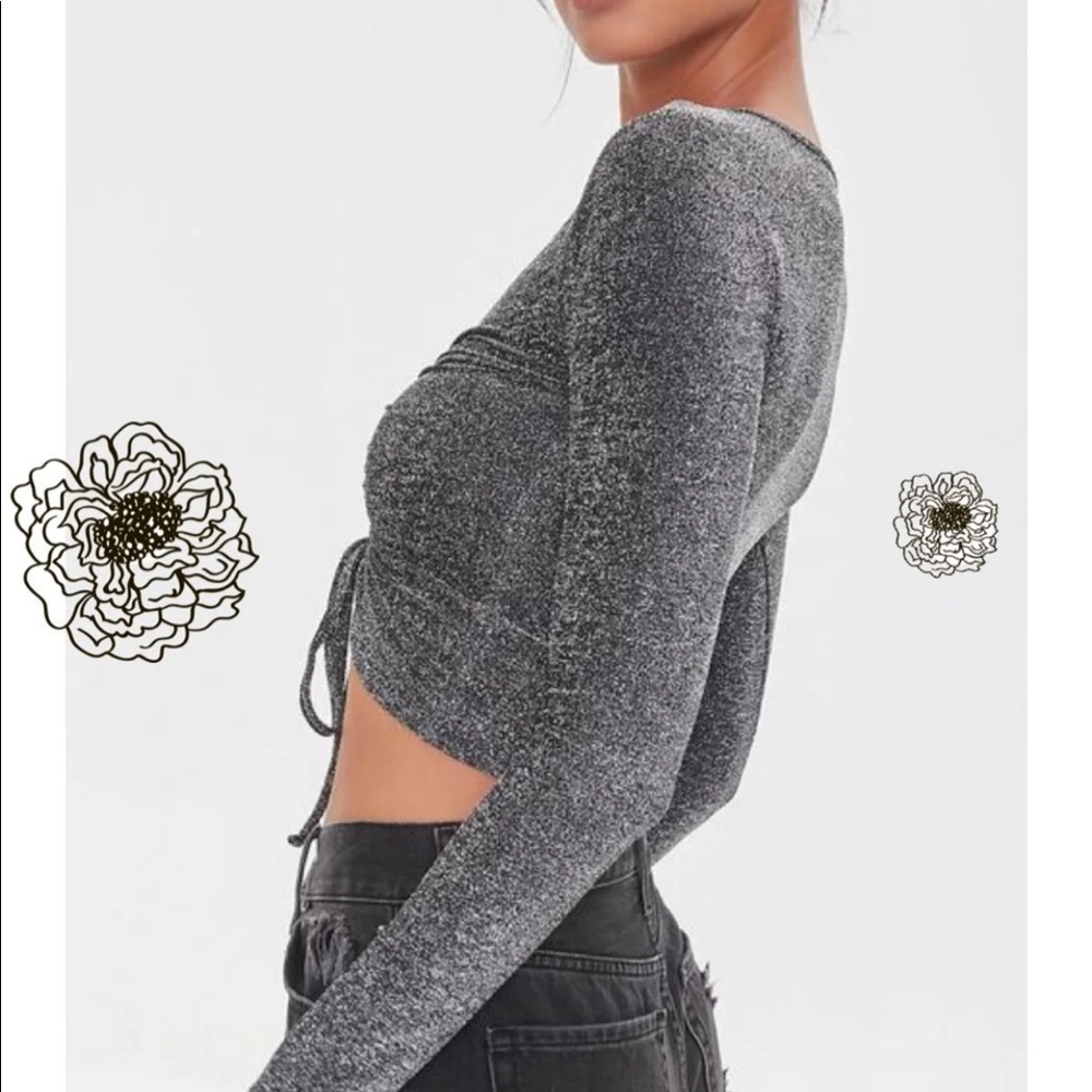 Knit Drawstring Longsleeve Top - Picture 3 of 4